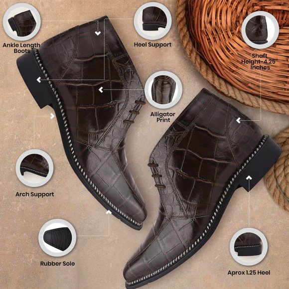 LIBERTYZENO Brown MAN MADE LACE-UP BOOTS main image 6